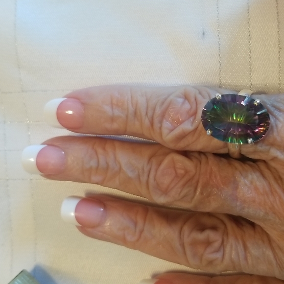💥MYSTIC TOPAZ💥 Sz 7 ring and Pendant to match  925 Sterling Silver NWOT. J#44 - Picture 3 of 4